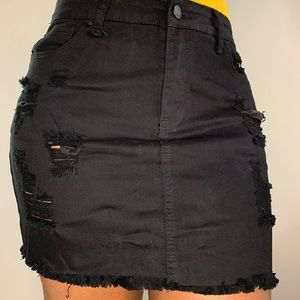 Black mini skirt